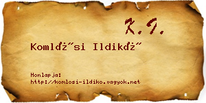 Komlósi Ildikó névjegykártya